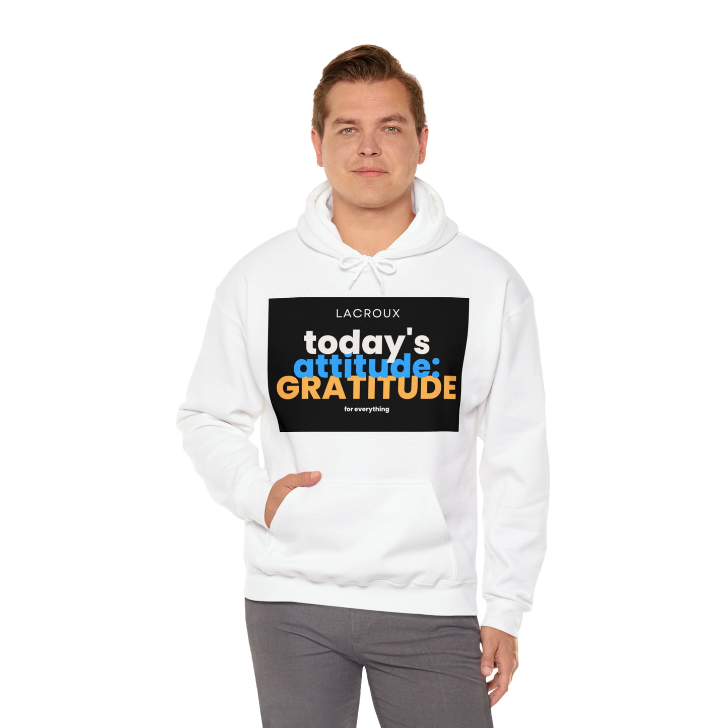 Heren & Dames Heavy Blend Wear Motivation 011 Hooded Sweatshirt 'GRATITUDE'.