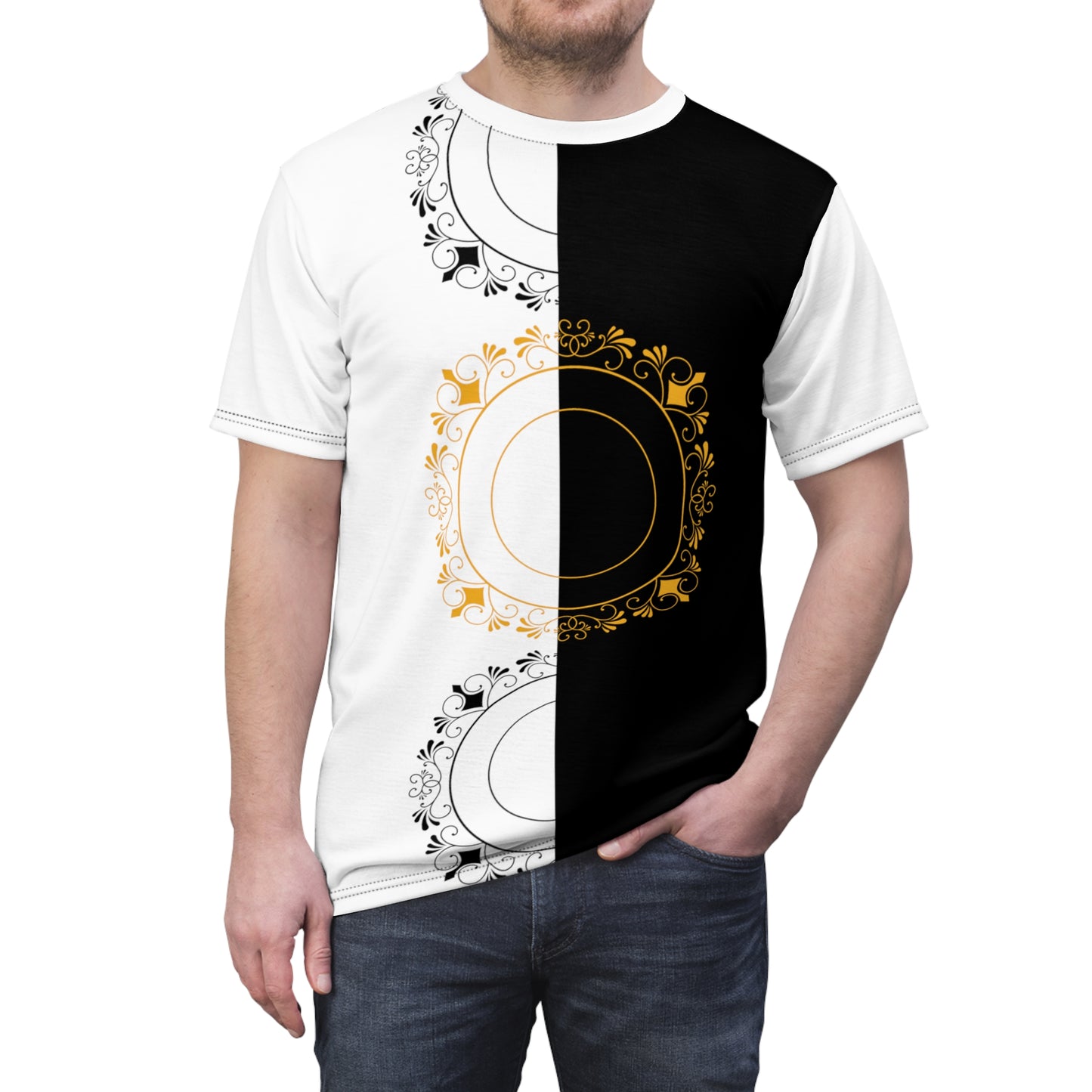 Heren & Dames Cut & Sew Tee (AOP) Logo Identity Collection