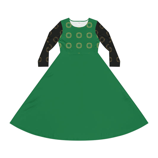 Dames Long Sleeve Dress (AOP) - God is one Women's Dress 10