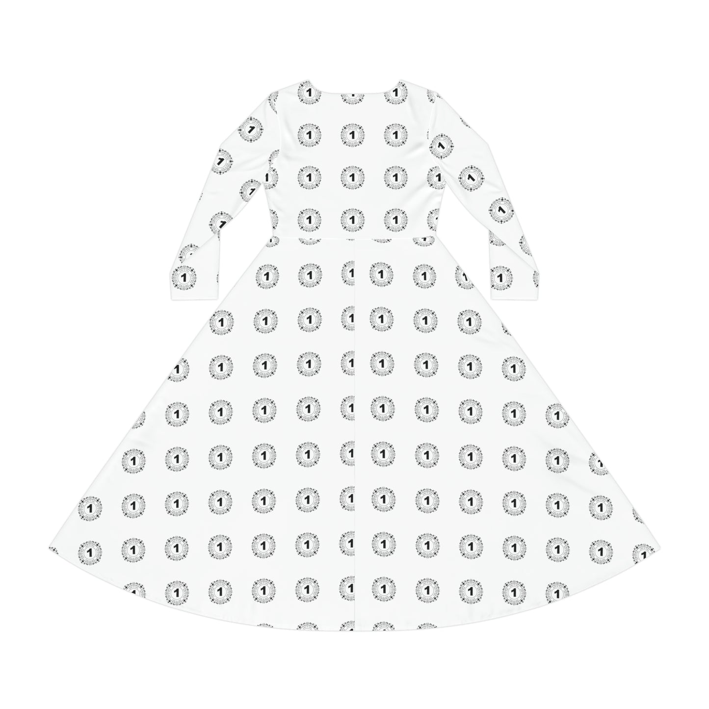 Dames Long Sleeve Dress (AOP) - God is one Women's Dress 01