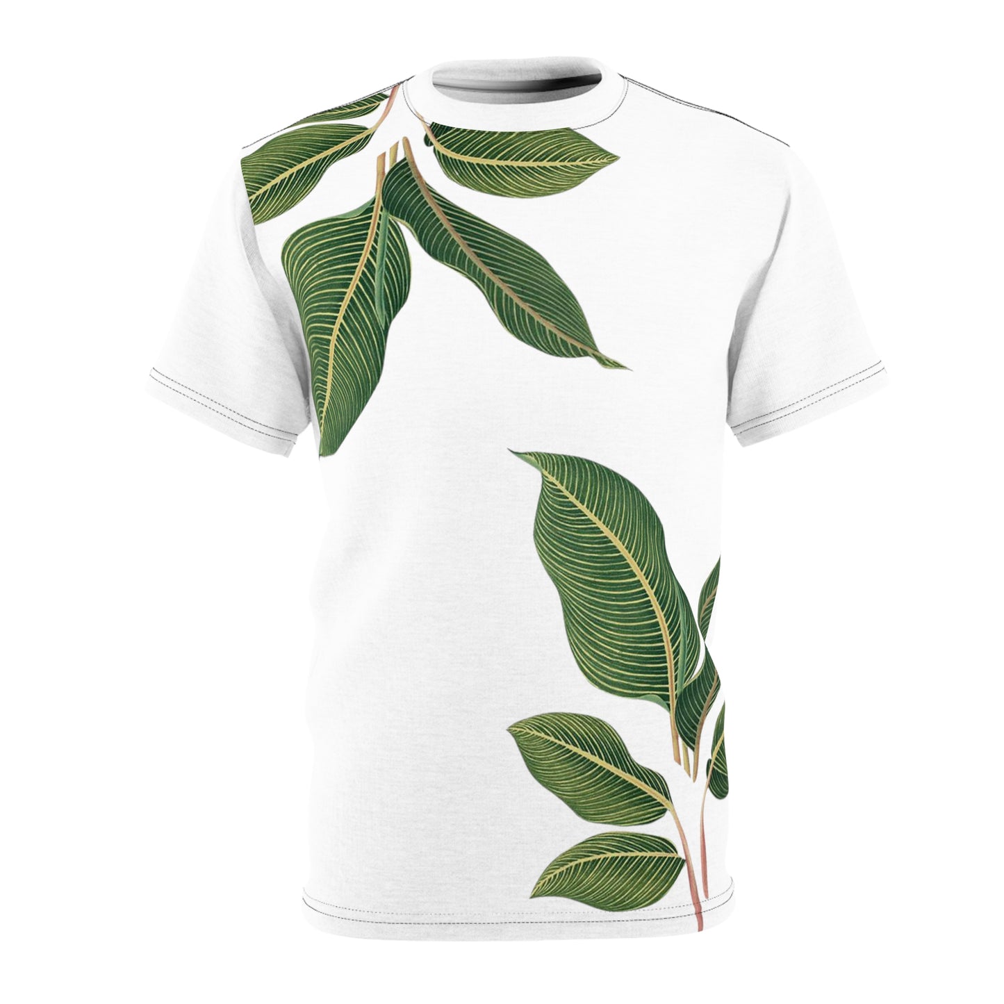 Heren & Dames Cut & Sew Tee Large Leaves Helping the Earth 08