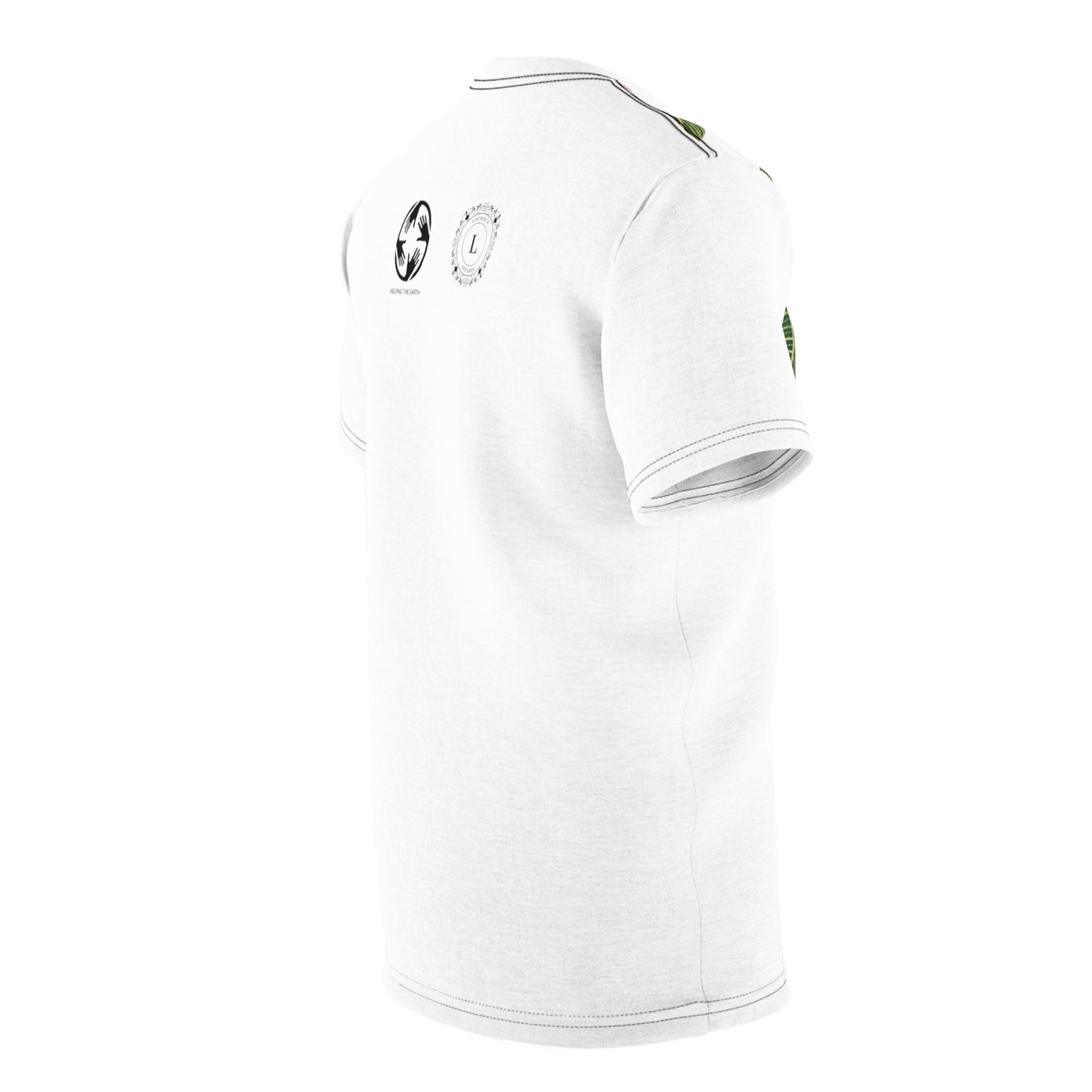 Heren & Dames Cut & Sew Tee Large Leaves Helping the Earth 08