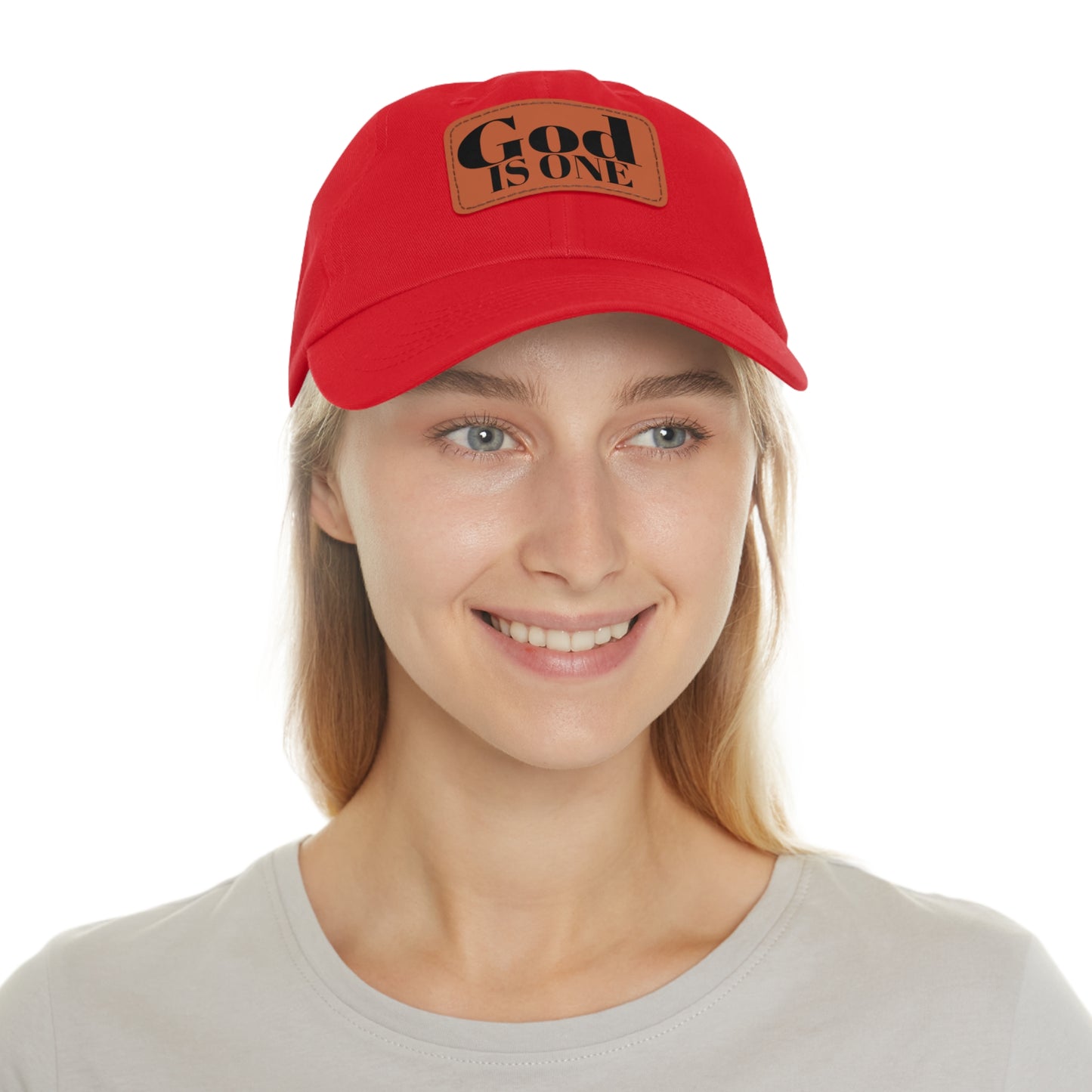 Dad Hat met lederen patch (Rectangle)  - Head wear (God is One) 10