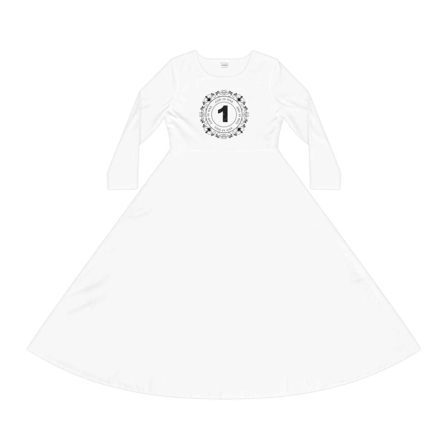 Dames Long Sleeve Dress (AOP) - God is one Women's Dress 03