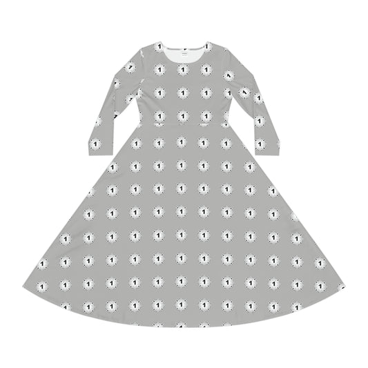 Dames Long Sleeve Dress (AOP) - God is one Women's Dress 02